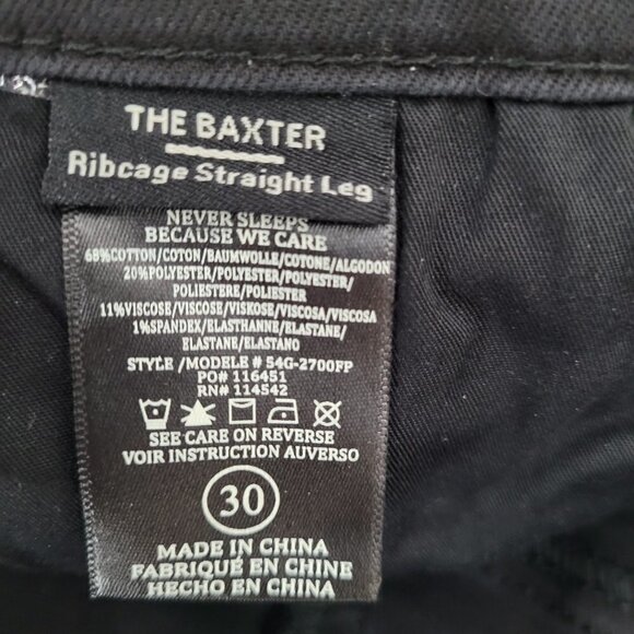 Blank NYC Coated Black Baxter Rib Cage Jeans Straight Leg - Picture 10 of 11